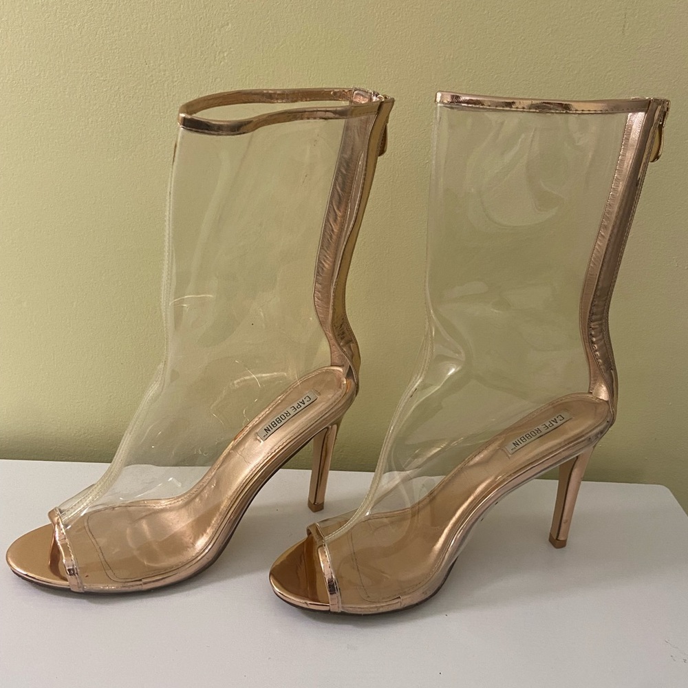 Nice clear/see through over the ankle heels.